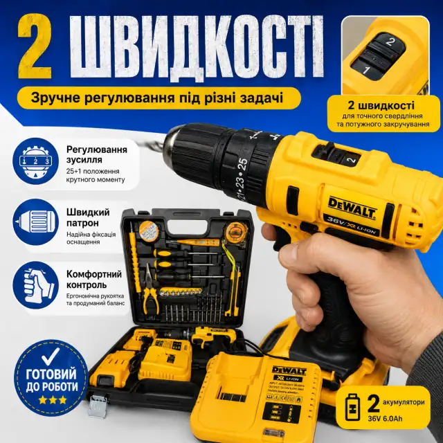 Комплектація шуруповерта